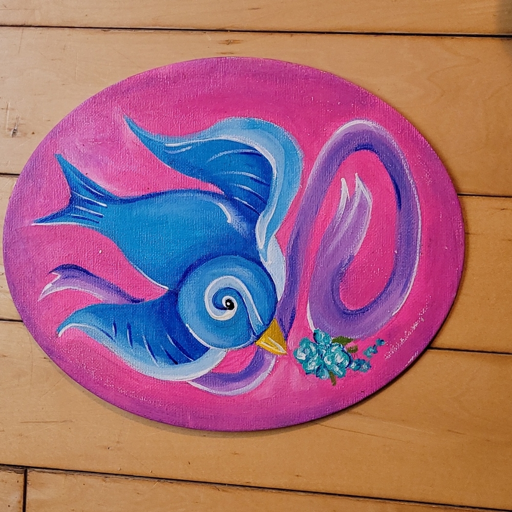 Original Old School Tattoo  style Sparrow  painting
